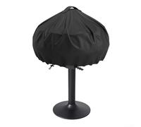 Cubierta de parrilla eléctrica impermeable para mini parrillas redondas de barbacoa hecha de tela Oxford 420D con cordón inferior ajustable para una protección segura contra el viento