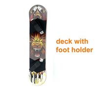 Cubierta de patín de montaña de 9 "x 37" Capa de bambú de 10 Capas Off Road Tabla de Longboard con Soporte para pie Monopatín para Adultos sin camión (Deck with Holder)