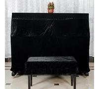 Cubierta De Piano Funda de Piano decorada de terciopelo suave, macramé, lavado a mano, práctico hogar con funda protectora antiarañazos Para Impermeable A Prueba De Sol(Black Piano cover)