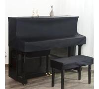 Cubierta De Piano Funda de Piano lujosa y sencilla, tela científica y tecnológica sin lavado, media funda for Piano Para Impermeable A Prueba De Sol(Black,35x75cm)