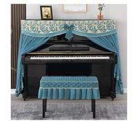 Cubierta de piano Funda de piano tela moderna con encaje, funda antipolvo for, todo incluido, dividida for, for banco(Blue,150x34x120cm cover)