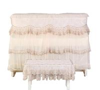 Cubierta de Piano terciopelo bordado encaje cubierta gruesa gasa doble cortina protectora Para Piano(153x35x120cm 58x38cm)