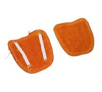 Cubierta de pie de soldadura resistente al calor hecha de cuero vacuno con capa superior en relieve, costuras ignífugas y ajuste seguro de encaje para zapatos (gris-marrón)