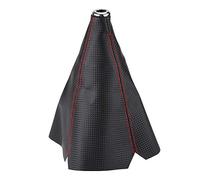 Cubierta de piel sintética para palanca de cambios de coches, funda universal para palanca de cambios, funda para maletero, funda para gaiter, color negro brillante con punto rojo