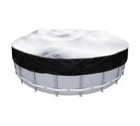 Cubierta De Piscina Circular Cortaviento e Impermeable con Cordón de Tejido | Cubierta Antipolvo Para Piscina De Jardín Para Altas Y Bajas Temperaturas Y Condiciones Meteorológicas Adversas