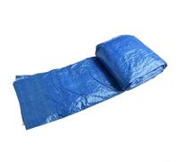 Cubierta de piscina con marco rectangular, tela tejida de polietileno con cordón para piscinas sobre el suelo, protección contra escombros resistente a la intemperie, azul, varios tamaños disponibles