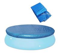 Cubierta de piscina redonda antipolvo, impermeable, tubular, de 183 cm, con cuerdas de amarre y resistente a los rayos UV for piscinas inflables elevadas, color azul.(244cm)