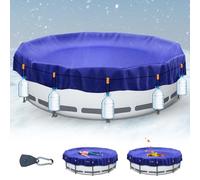 Cubierta de Piscina Redonda de 460 cm (para diámetro de 420 - 460 cm) | 2 en 1 Cubierta de Piscina Resistente a los Rayos UV, Lona Solar para Verano e Invierno, Cubierta Redonda para Piscina de Metal