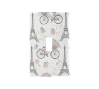 Cubierta de placa de salida blanca de torre de flores vintage, cubierta de bruja de policarbonato ignífugo para receptáculo de 4.53 x 2.76 pulgadas