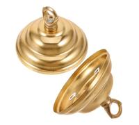 Cubierta de Placa de Techo de Cobre Dorado Gancho y Anillo | Acabado Vintage Decorativo, Soporte Seguro para Cadena y Candelabros, Montaje Rápido, Adecuado Interior