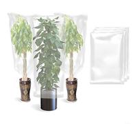 Cubierta de plástico contra heladas para defensa del viento, nieve y frío, película ligera y transpirable para árboles jóvenes, arbustos, tomates y plantas de jardín verticales (A)