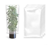 Cubierta de plástico transparente para macetas de invierno, película de protección de plantas para jardín de temporada, resistencia al frío (60 x 80 cm)