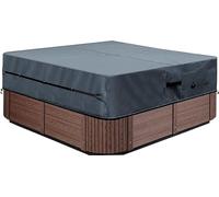 Cubierta de poliéster Resistente al Agua para bañera de hidromasaje, protección UV para bañera de hidromasaje (83 Pulgadas de Largo x 83 Pulgadas de Ancho x 20 Pulgadas de Alto, Gris Oscuro)