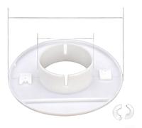 Cubierta de polipropileno tipo dividido para aberturas de tubería de aire acondicionado de 34 mm a 170 mm de diámetro, diseñada para mezclarse sin problemas en acabados de pared (F)