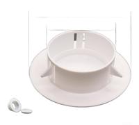 Cubierta de polipropileno tipo dividido para aberturas de tubería de aire acondicionado de 34 mm a 170 mm de diámetro, diseñada para mezclarse sin problemas en acabados de pared (S)