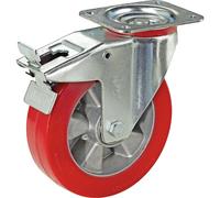 Cubierta de poliuretano sobre llanta de aluminio Wicke, Ø x anchura de la rueda 125 x 40 mm