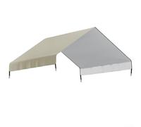 Cubierta de pollo para exteriores fabricada con tela Oxford y metal tratado con epoxi para mayor durabilidad y defensa contra la intemperie (blanco)