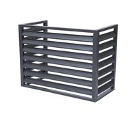 Cubierta de privacidad para aire acondicionado exterior, 100 x 50 x 70 cm (1,5 p), malla de aluminio gris, resistente al óxido, reducción de ruido, soporte y decoración elegante para plantas.