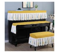 cubierta de protección contra el polvo de piano, Funda for teclado de Piano Electrónico, funda for silla de Piano, bordado exquisito, cubierta antipolvo elegante y a la moda con volantes, 3 uds.(Yello