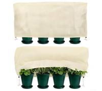 Cubierta de protección contra heladas para plantas, tela no tejida para árboles de jardín, arbustos, aislamiento de invierno al aire libre, manta transpirable para clima frío, beige, paquete de 2 (55
