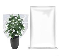 Cubierta de protección contra la congelación de plantas de invierno, pequeña cubierta de película transparente de plástico con cordón para insectos, pájaros y clima duro durante todo el año (120 x 180