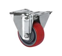 Cubierta de PU, roja sobre llanta de poliamida eurokraft basic, Ø x anchura de rueda 80 x 32 mm, a partir de 2 unid.