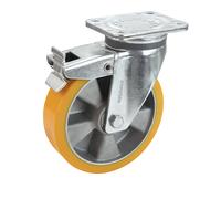 Cubierta de PU sobre llantas de aluminio Proroll, Ø de rueda x anchura 200 x 50 mm