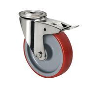 Cubierta de PU sobre llantas de PA eurokraft basic, Ø x anchura de rueda 125 x 32 mm, a partir de 2 unid.