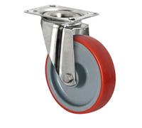 Cubierta de PU sobre llantas de PA eurokraft basic, Ø x anchura de rueda 160 x 50 mm, a partir de 2 unid.