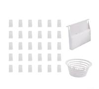 Cubierta de puerta de vertedero de skimmer de piscina 8926 y cesta 8928 con 30 calcetines de filtro, piezas de repuesto de plástico blanco para piscinas sobre el suelo y enterradas, limpieza