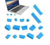 Cubierta de puerto de computadora - Kit de tapones antipolvo de 16 piezas, tapones de silicona tipo C, tapa de conector de audio USB, protector de computadora portátil RJ45, enchufe de interfaz de PC
