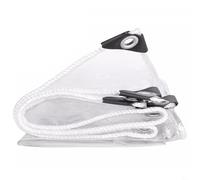 Cubierta de PVC transparente resistente lona impermeable al aire libre con esquinas reforzadas ojales hoja resistente a la intemperie para camping jardín construcción (2 m x 2 m)