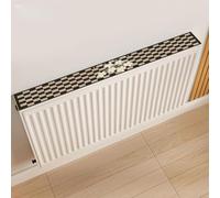 Cubierta de radiador para protección contra el polvo y ocultamiento decorativo del dispositivo de calefacción - tela de algodón y lino fija magnética, diseño transpirable, 40-200 cm Le(100 cm)