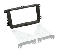 Adaptador de fachada soft touch 2-DIN compatible con Seat/Skoda/VW negro