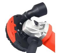 Cubierta de recogida de polvo compatible con cubiertas frontales de amoladora angular tipo 100 que ofrece anillo de cepillo y puerto de succión para un control eficaz del polvo