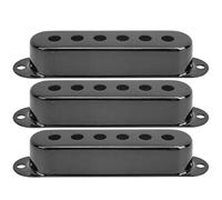 Cubierta de recolección de bobina única para la guitarra eléctrica SQ | 3pcs latón 48 mm / 50 mm / 52 mm cubiertas de reemplazo | Actualización mejorada para un mejor tono y (Black)