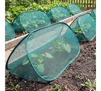 Cubierta de red de jardín desplegable con marco flexible y clavos en U, no requiere montaje, protector de plantas para cama elevada, cubierta de malla transpirable para filas de verduras y frutas (2