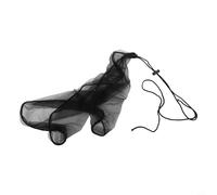 Cubierta de red de lluvia con cordón, tapa de malla fina para colillas de agua de diámetro pequeño, pantalla de nailon de polietileno deja moscas de escombros, color negro, 60 cm (60 cm)