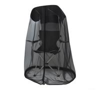 Cubierta de red de malla negra para silla con techo impermeable y puerta con cremallera, pantalla transpirable para columpio de patio, red de tienda de campaña de sombra de jardín para pesca y camping