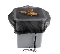 Cubierta de red de malla para lluvia de jardín con cierre de cordón, red de polietileno fino que evita que se caigan hojas en cubos colectores de agua al aire libre de menos de 80 cm de diámetro