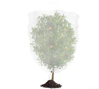 Cubierta de red para plantas con cremallera frontal y borde de cordón para defensa de plagas y desechos de árboles frutales, verduras y flores (2,4 x 2,4 m)