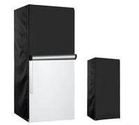 Cubierta de refrigerador para congeladores verticales, tela Oxford 210D impermeable, protección a prueba de polvo, correas de hebilla ajustables, negro (61 x 76 x 170 cm)