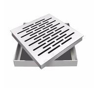 Cubierta de rejilla de drenaje de acero inoxidable de 35 x 35 cm, cubierta de drenaje duradera con marco para cocina, exterior y soluciones de gestión de agua de lluvia