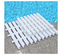 Cubierta de rejilla de drenaje de piscina al aire libre, 2 tiras de rejilla de plástico PPS, 25 x 100 cm, ideal para drenaje de agua en interiores y exteriores, solución eficaz de protección contra