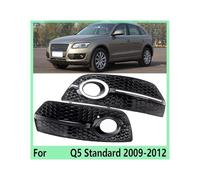 Cubierta de rejilla de luz antiniebla compatible con Audi Q5 Standard 2009-2012, rejilla de parachoques delantero 8R0807681E y 8R0807682E(Right Chrome Silver)