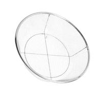 Cubierta de Rejilla de Metal Antichispas Redonda 39,5 CM | Montaje sin Herramientas, Borde Enrollado Seguro, Plata Lisa, para Fogata y Campamento