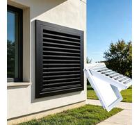 Cubierta de rejilla de retorno de aire negra de 24x24, rejilla de acero duradera para pared y techo, frontal extraíble con diseño de bisagra para una fácil instalación y un flujo de aire eficiente.