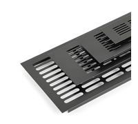 cubierta de rejilla de ventilación, Cubierta de rejilla ventilación, rectangular aleación aluminio, varios tamaños, color negro(100x400mm)