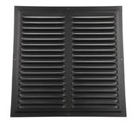 Cubierta de rejilla de ventilación de aleación de aluminio para salida de aire de pared exterior, rejilla de escape cuadrada, tamaños de 100 x 100 mm a 400 x 400 mm, negro, de bajo mantenimiento y