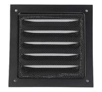 Cubierta de rejilla de ventilación de aleación de aluminio para salida de aire de pared exterior - Rejilla de escape cuadrada Louvred, 100x100mm a 400x400mm, negro, para residencia (100x100mm)